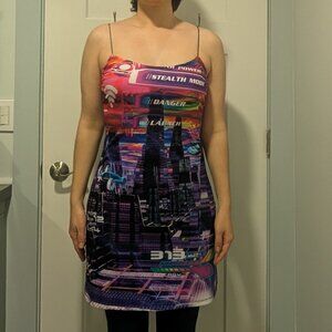 Dolls Kill Current Mood Futuristic Video Game City Dress
